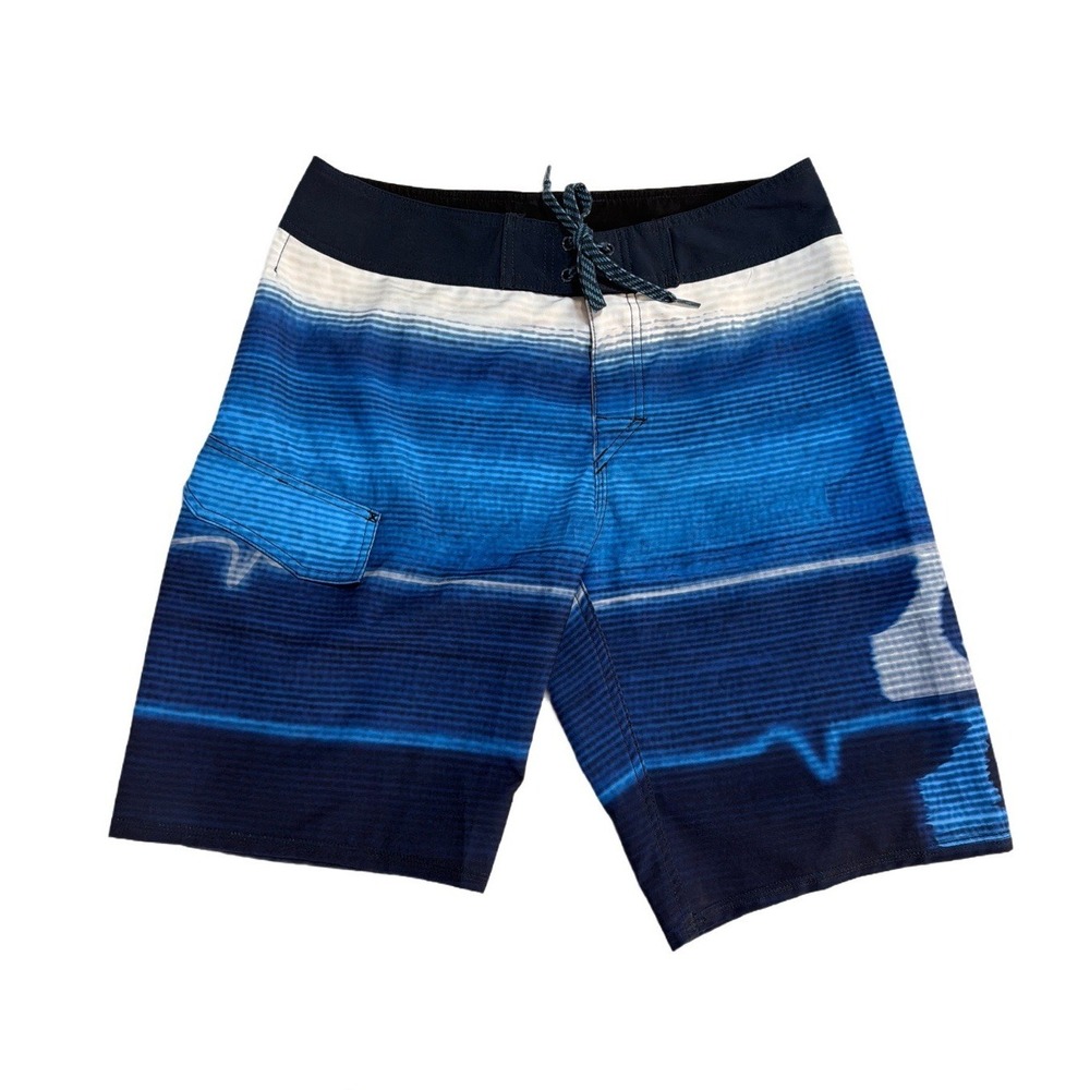 Men's Quicksilver surf board shorts 31 bravo 4-way stretch skate blue navy